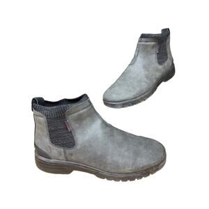 HeyDude Scott Grip Chelsea‎ Boots Shoes Comfort Pull On Total Black Gray Mens 9